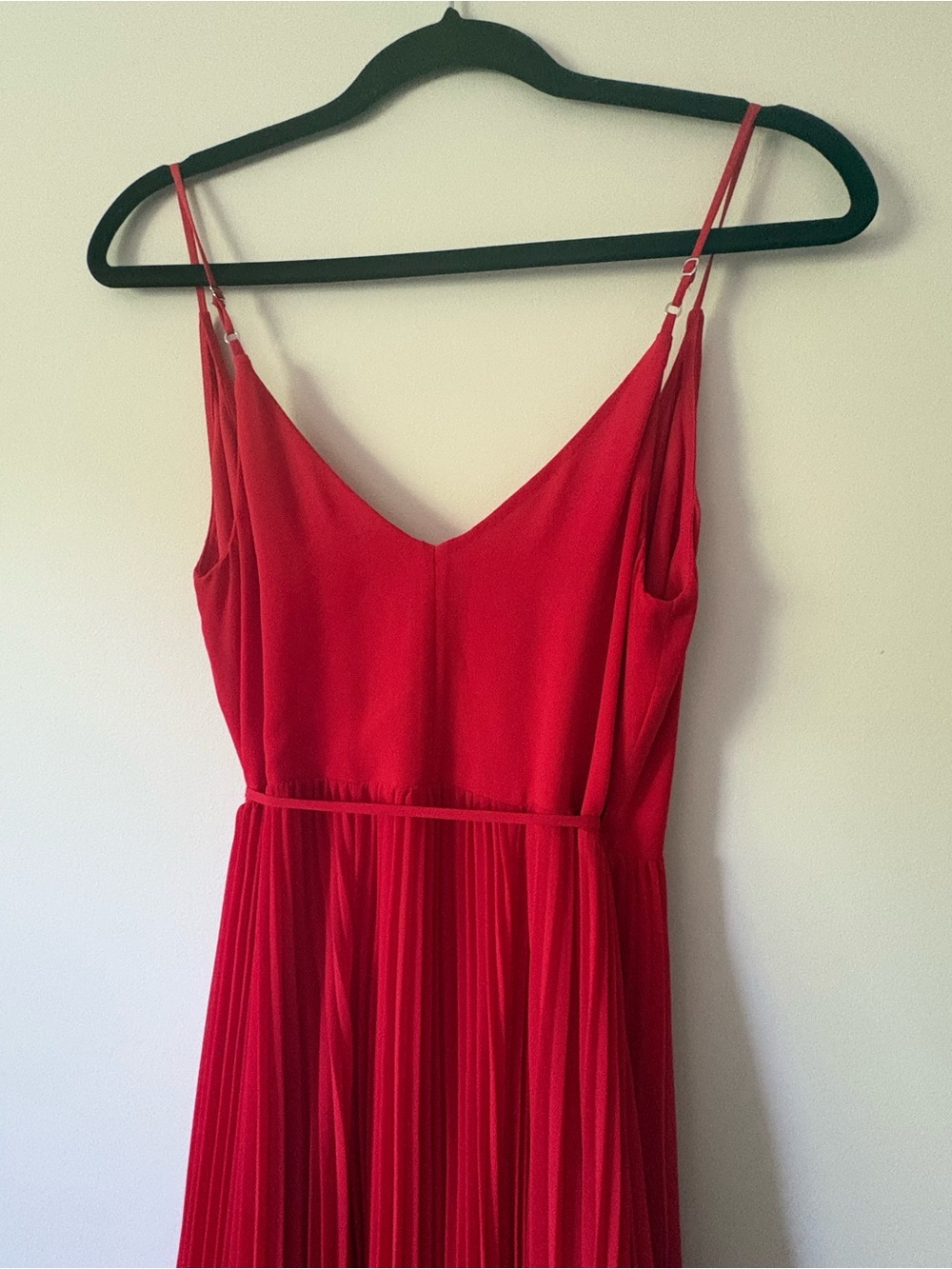 Aritzia Wilfred Beaune Pleated Wrap Midi Dress Red XS - Picture 11 of 12